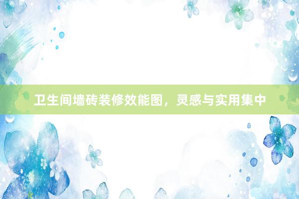 卫生间墙砖装修效能图，灵感与实用集中
